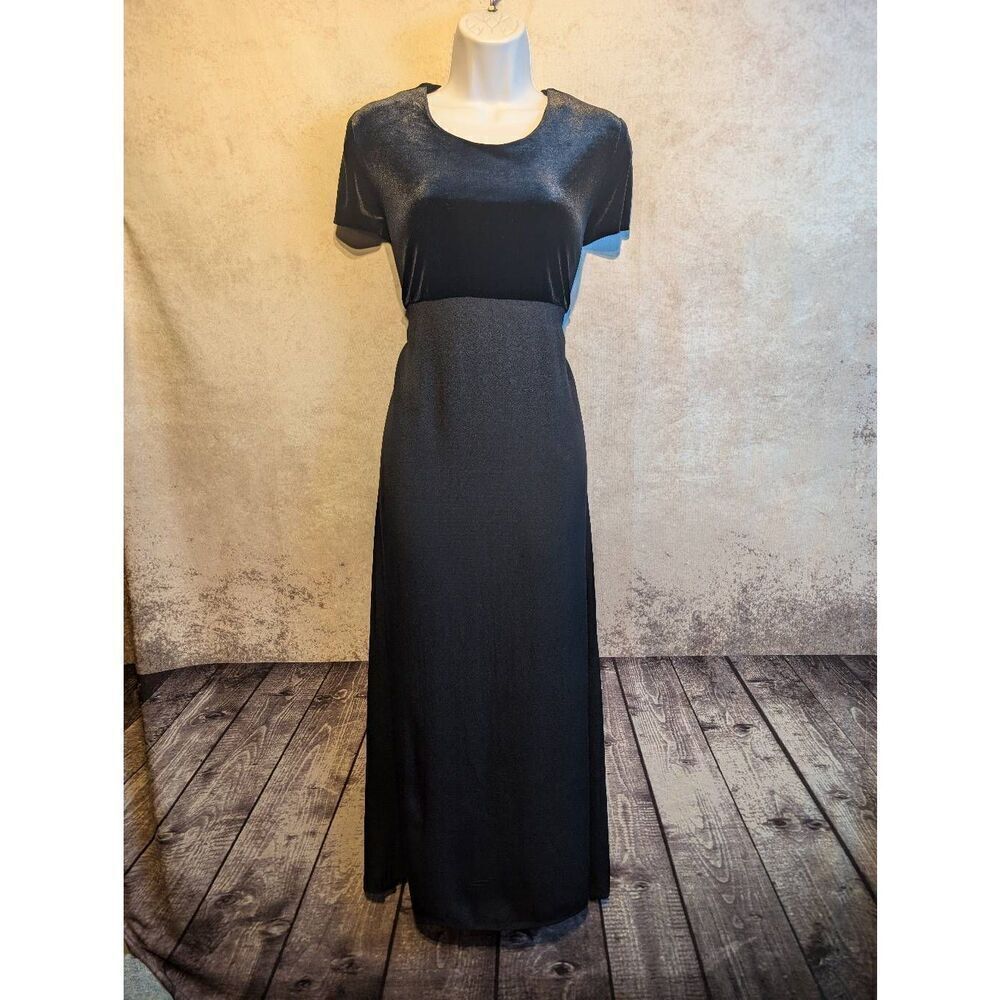 Jody California black velvet maxi dress size 7